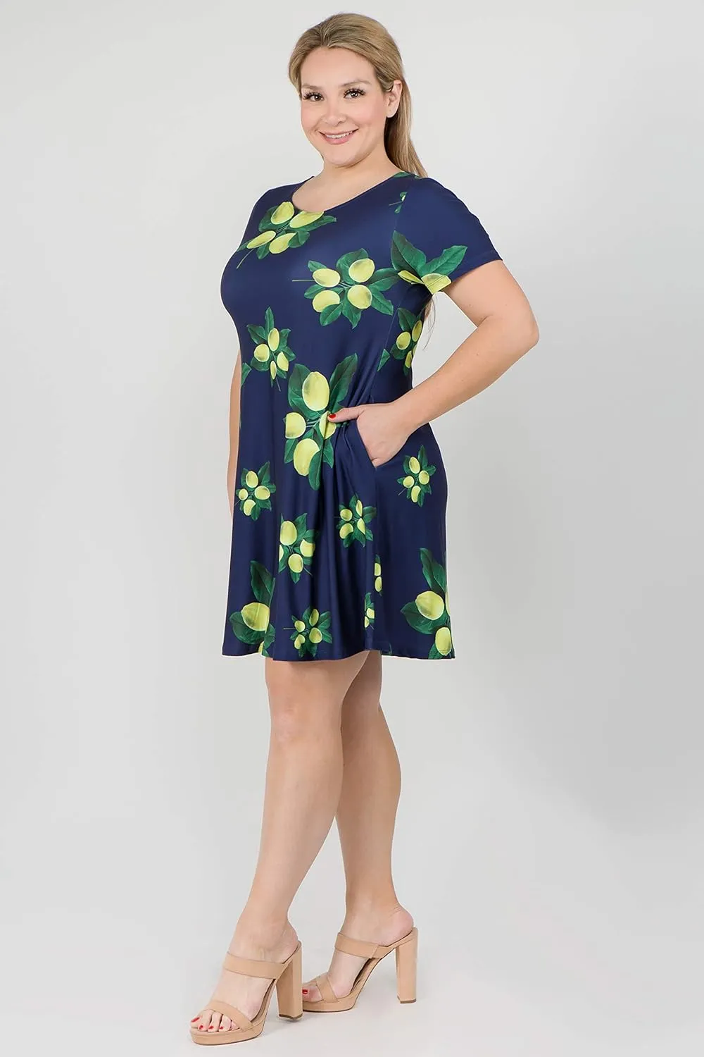 ICONOFLASH Womens Casual Summer Dresses with Pockets Short Sleeves Floral Print