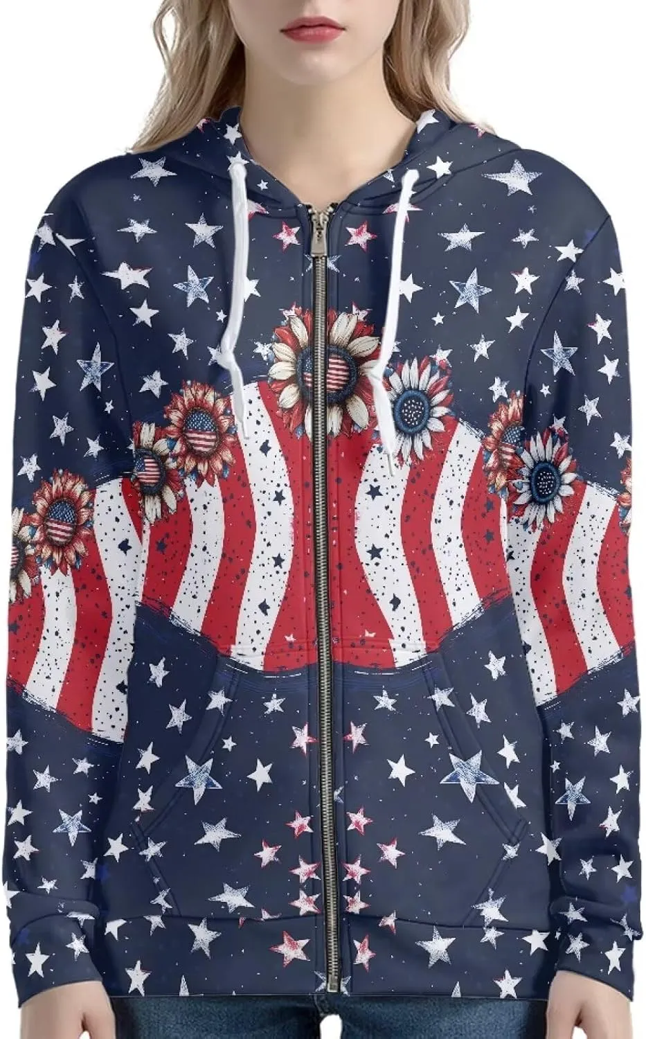 Irisjudy Ladies Hoodies with Pocket Camouflage Breathable Sport Coat Loose Fit, Skulls, Music Notes Pullover Hooded Tops