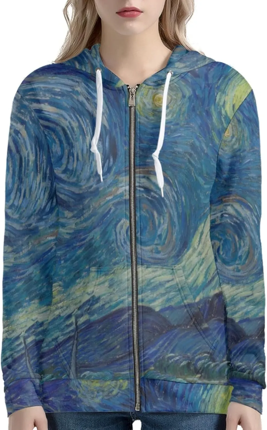 Irisjudy Ladies Hoodies with Pocket Camouflage Breathable Sport Coat Loose Fit, Skulls, Music Notes Pullover Hooded Tops