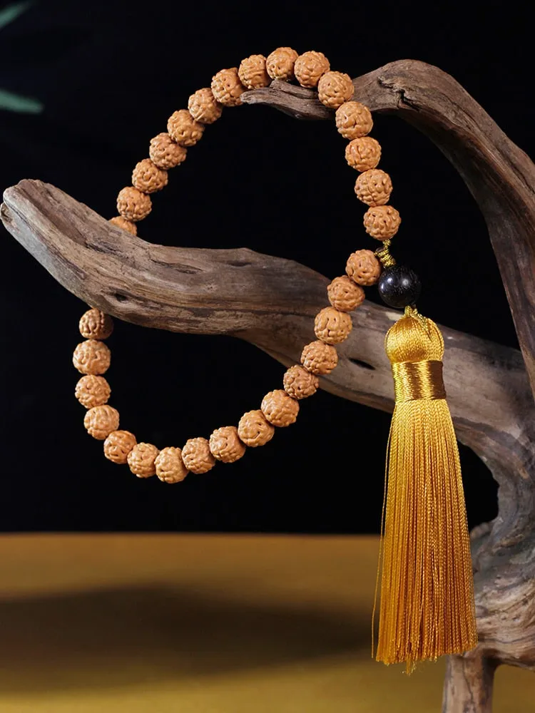Islamic Muslim Tasbih 9mm Natural Bodhi Seed Bracelet 33 Beads Tassel Rosary