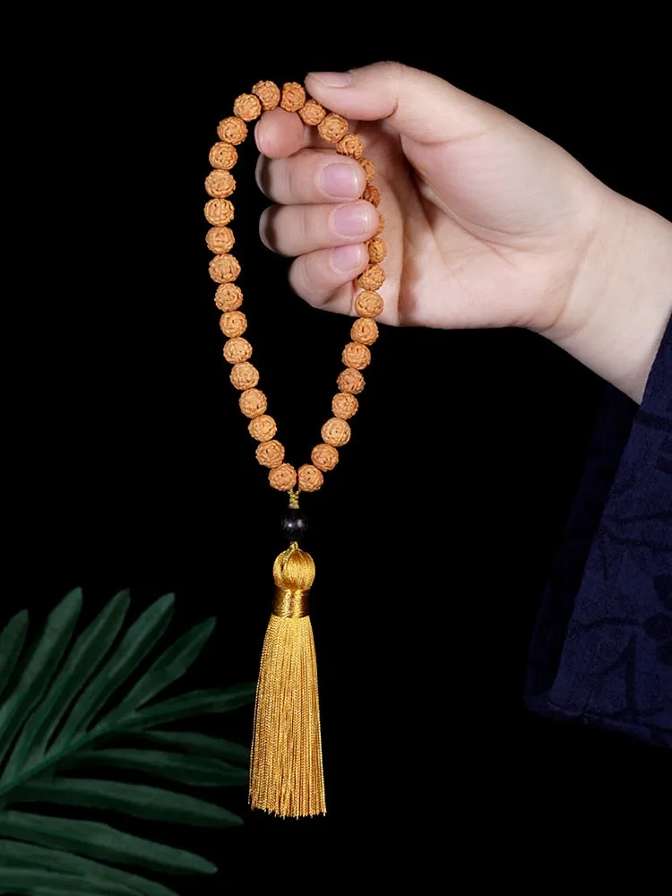 Islamic Muslim Tasbih 9mm Natural Bodhi Seed Bracelet 33 Beads Tassel Rosary