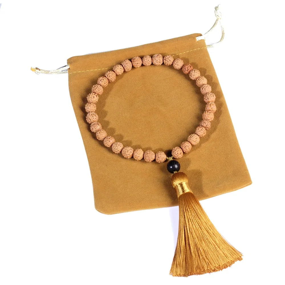 Islamic Muslim Tasbih 9mm Natural Bodhi Seed Bracelet 33 Beads Tassel Rosary