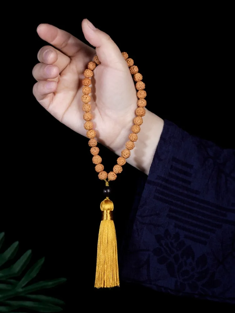 Islamic Muslim Tasbih 9mm Natural Bodhi Seed Bracelet 33 Beads Tassel Rosary