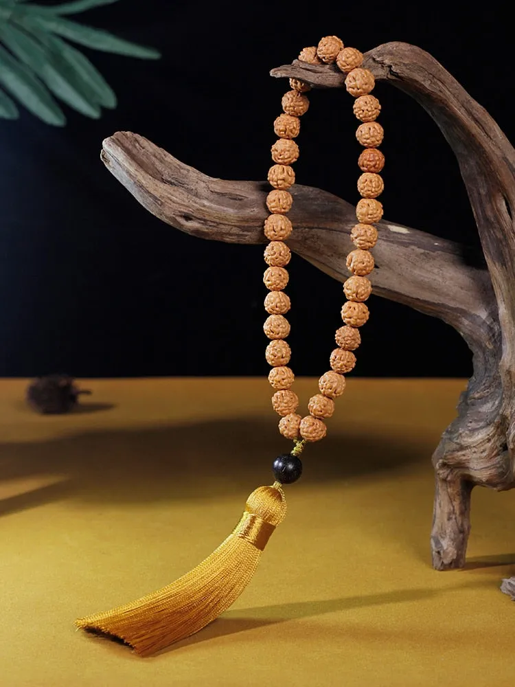 Islamic Muslim Tasbih 9mm Natural Bodhi Seed Bracelet 33 Beads Tassel Rosary