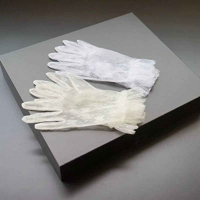 Ivory Lace Wedding Gloves for Bride - Bridal Wedding Gloves