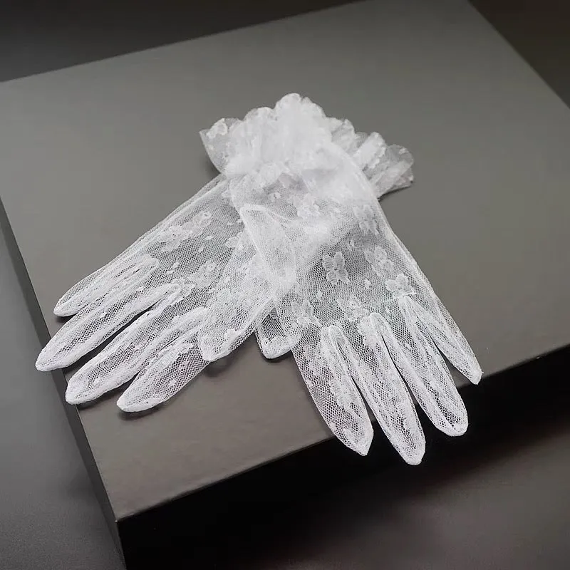 Ivory Lace Wedding Gloves for Bride - Bridal Wedding Gloves