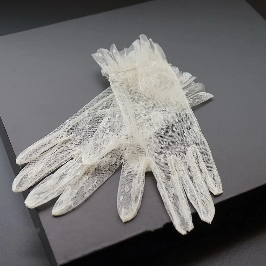 Ivory Lace Wedding Gloves for Bride - Bridal Wedding Gloves
