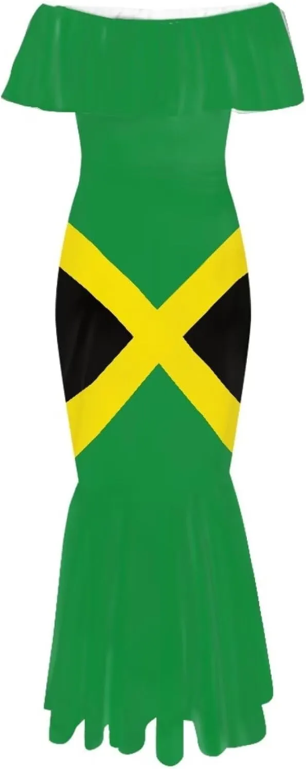 Jamaica Dress for Women Sexy Dresses Woman Off-Shoulder Maxi Dresses Bodycon Short Sleeves Plus Size Sun Dresses
