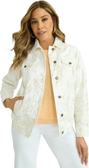 Jessica London Women's Plus Size Classic Cotton Button Down Denim Jean Jacket