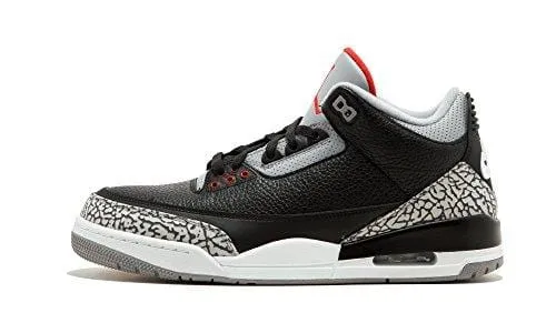 Jordan Air 3 Retro OG Men's Basketball Shoes Black/Fire Red/Cement Grey 854262-001 (9 D(M) US)