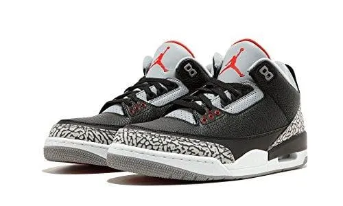 Jordan Air 3 Retro OG Men's Basketball Shoes Black/Fire Red/Cement Grey 854262-001 (9 D(M) US)