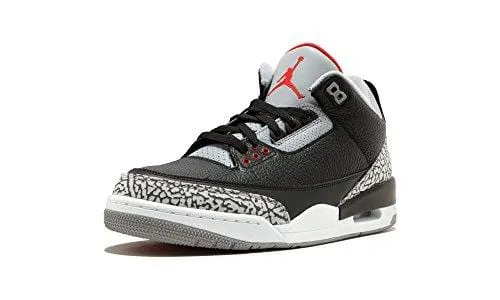 Jordan Air 3 Retro OG Men's Basketball Shoes Black/Fire Red/Cement Grey 854262-001 (9 D(M) US)