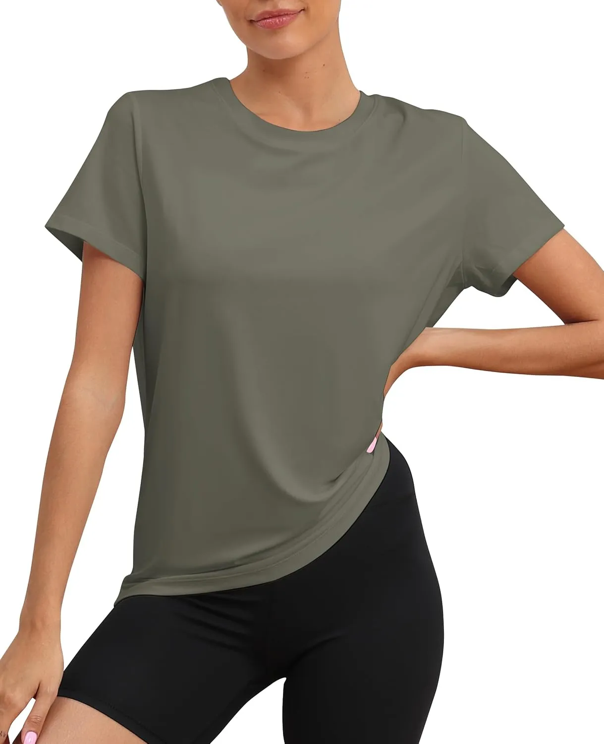 KevaMolly Workout Tops for Women UPF50  Breathable Loose Fit Yoga T Shirts Short Sleeve Running Gym Athletic Tee Top