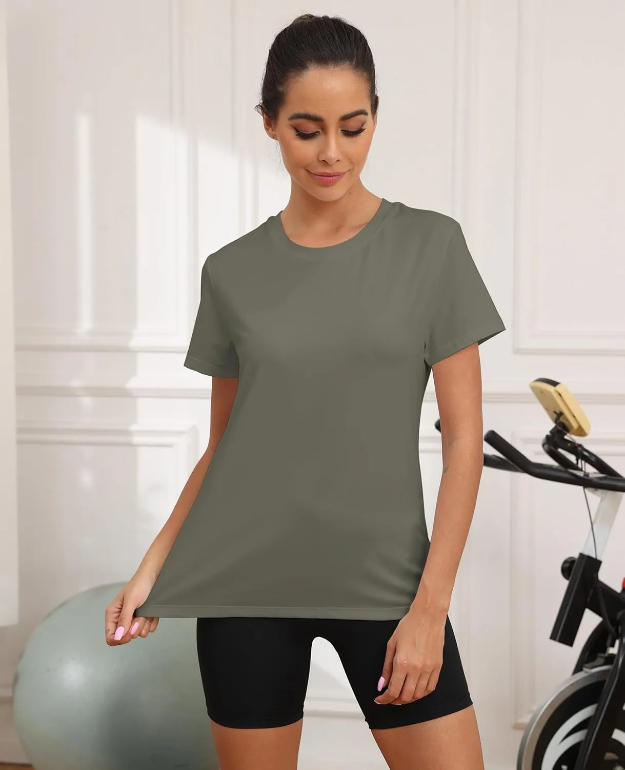 KevaMolly Workout Tops for Women UPF50  Breathable Loose Fit Yoga T Shirts Short Sleeve Running Gym Athletic Tee Top