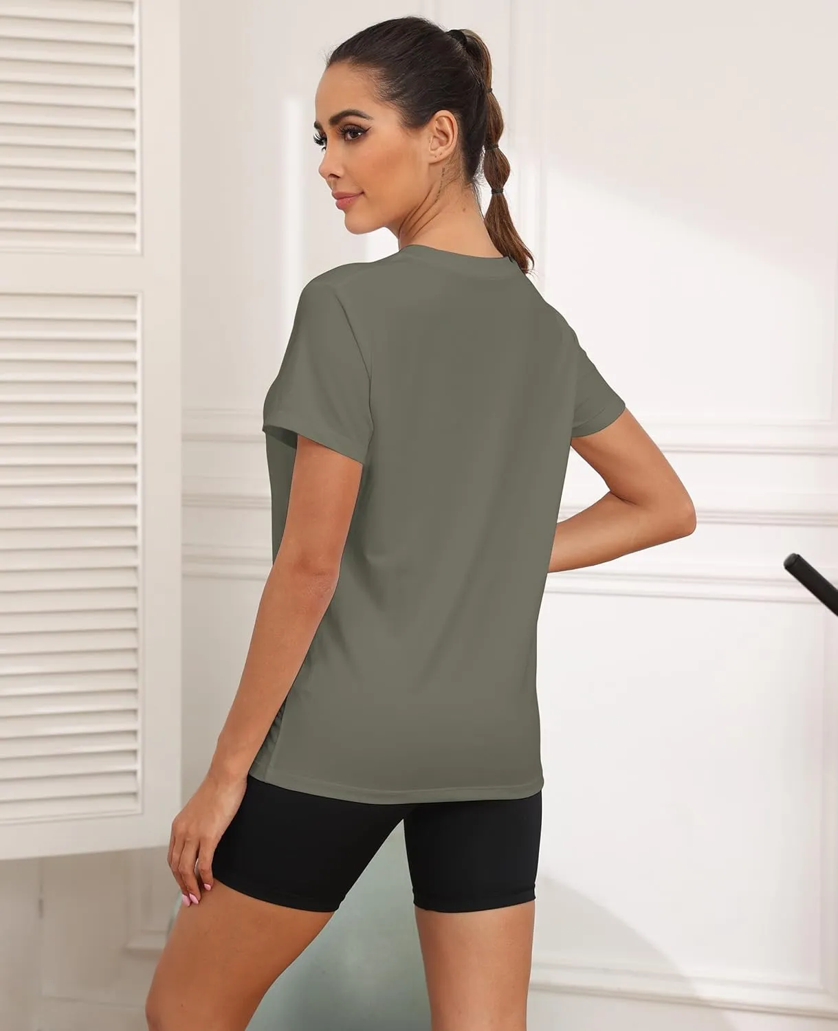 KevaMolly Workout Tops for Women UPF50  Breathable Loose Fit Yoga T Shirts Short Sleeve Running Gym Athletic Tee Top