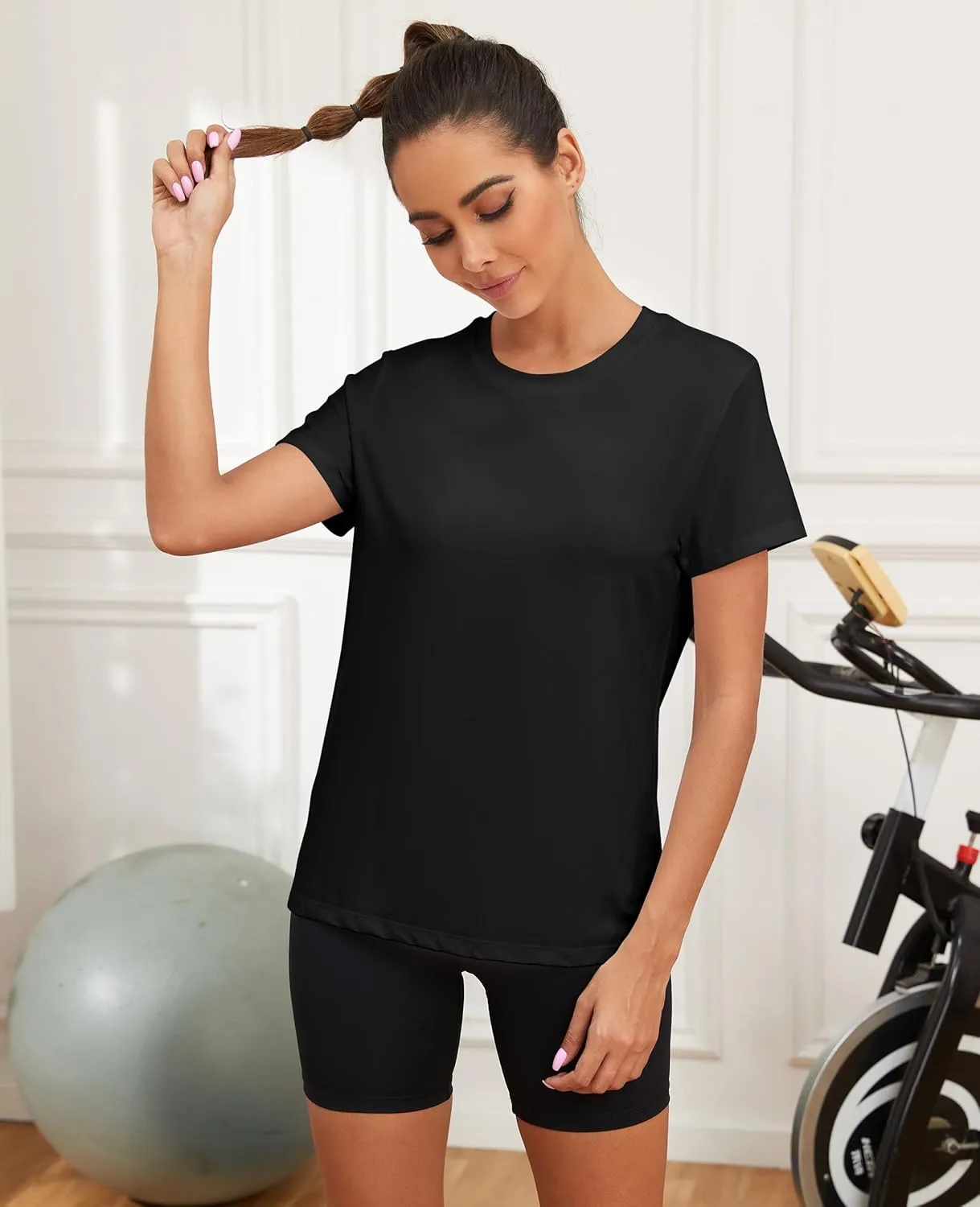 KevaMolly Workout Tops for Women UPF50  Breathable Loose Fit Yoga T Shirts Short Sleeve Running Gym Athletic Tee Top