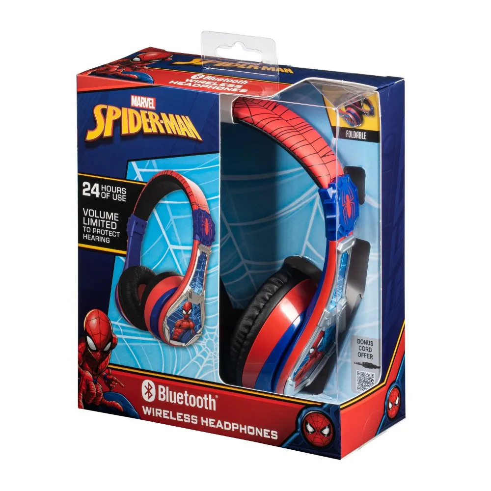 KIDdesigns Marvel Spider-Man Bluetooth Wireless Headphones - Multicolor