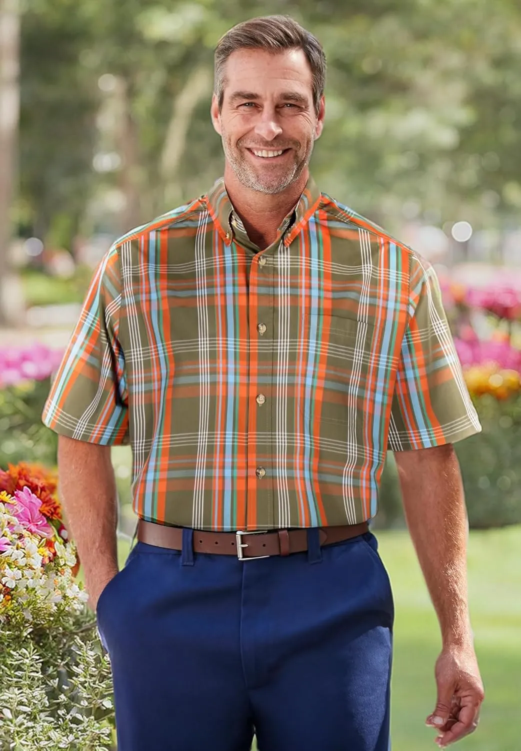 KingSize Men's Big & Tall Short Sleeve Wrinkle-Free Sport Shirt