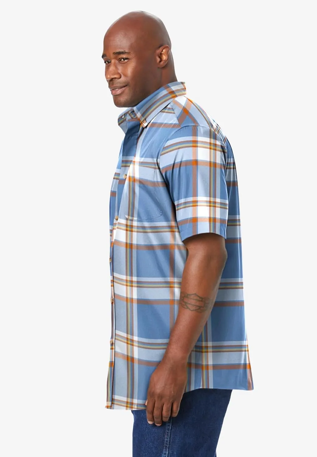 KingSize Men's Big & Tall Short Sleeve Wrinkle-Free Sport Shirt