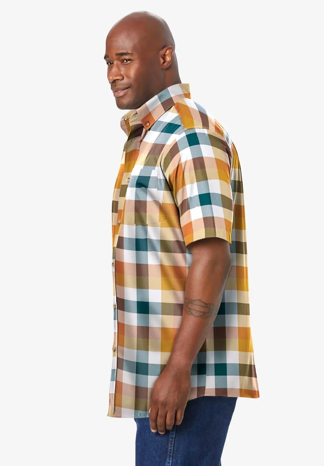 KingSize Men's Big & Tall Short Sleeve Wrinkle-Free Sport Shirt