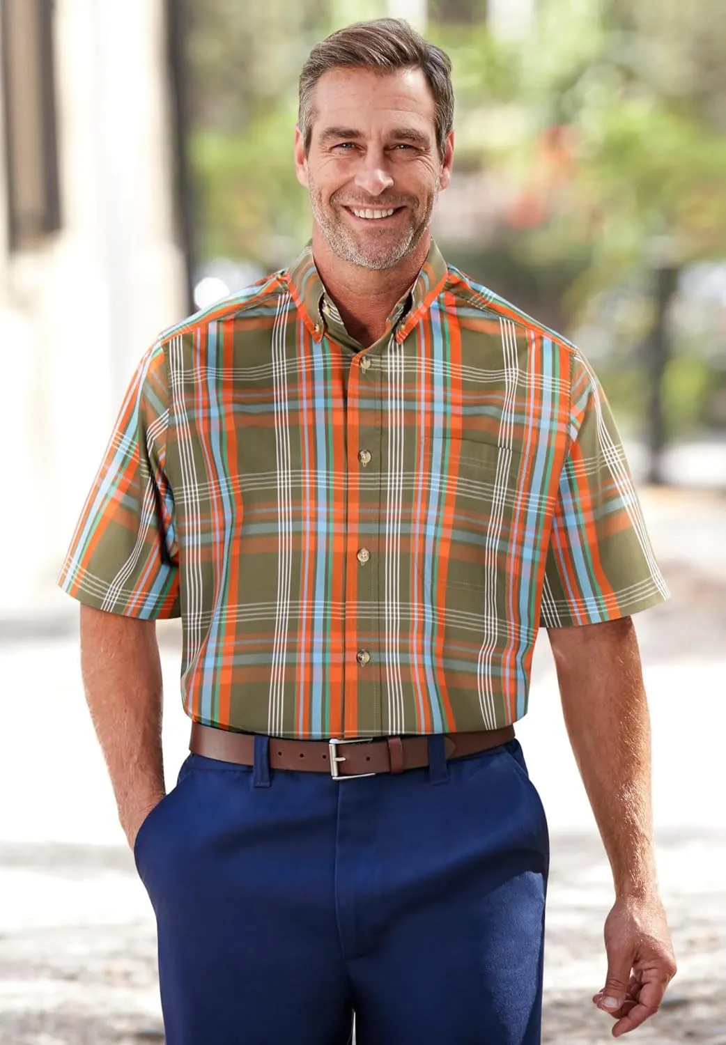 KingSize Men's Big & Tall Short Sleeve Wrinkle-Free Sport Shirt