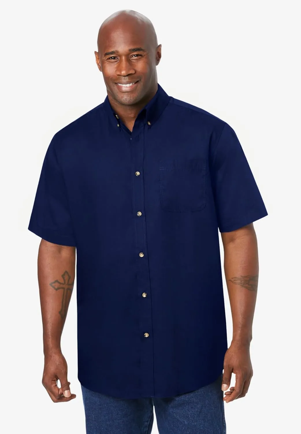 KingSize Men's Big & Tall Short Sleeve Wrinkle-Free Sport Shirt