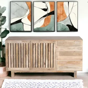 Kraft Bazaar Danish Sideboard (L) Natural Finish 150x40x80Cm