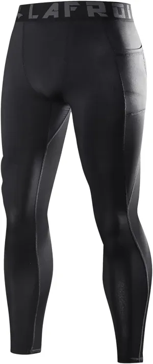 LAFROI Men's Quick Dry Cool Compression Fit Tights Leggings Waistband-YSK08