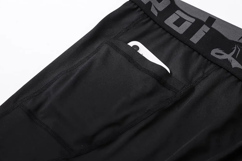 LAFROI Men's Quick Dry Cool Compression Fit Tights Leggings Waistband-YSK08