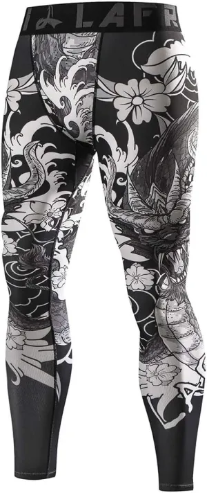 LAFROI Men's Quick Dry Cool Compression Fit Tights Leggings Waistband-YSK08
