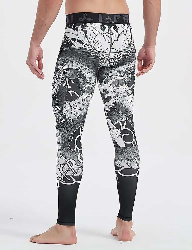 LAFROI Men's Quick Dry Cool Compression Fit Tights Leggings Waistband-YSK08