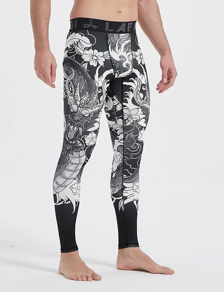 LAFROI Men's Quick Dry Cool Compression Fit Tights Leggings Waistband-YSK08