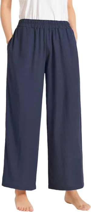 Latuza Women's Petite Wide Leg Pants Casual Summer Flowy Pants