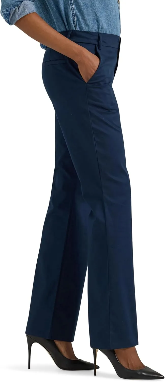 Lee Women's Wrinkle Free Mid Rise Bootcut Pant