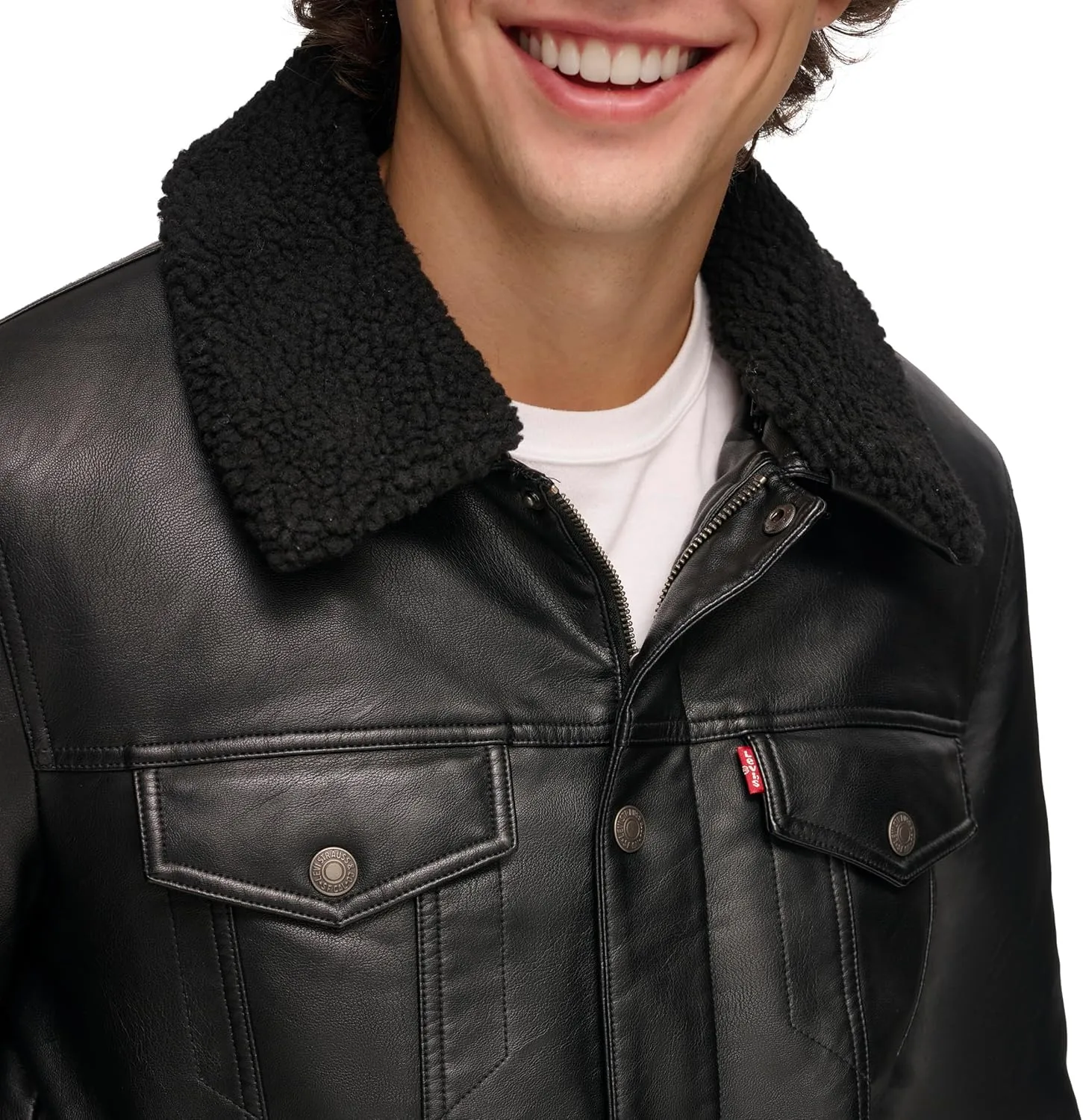 Levi's Men's Faux Leather Classic Trucker Jacket