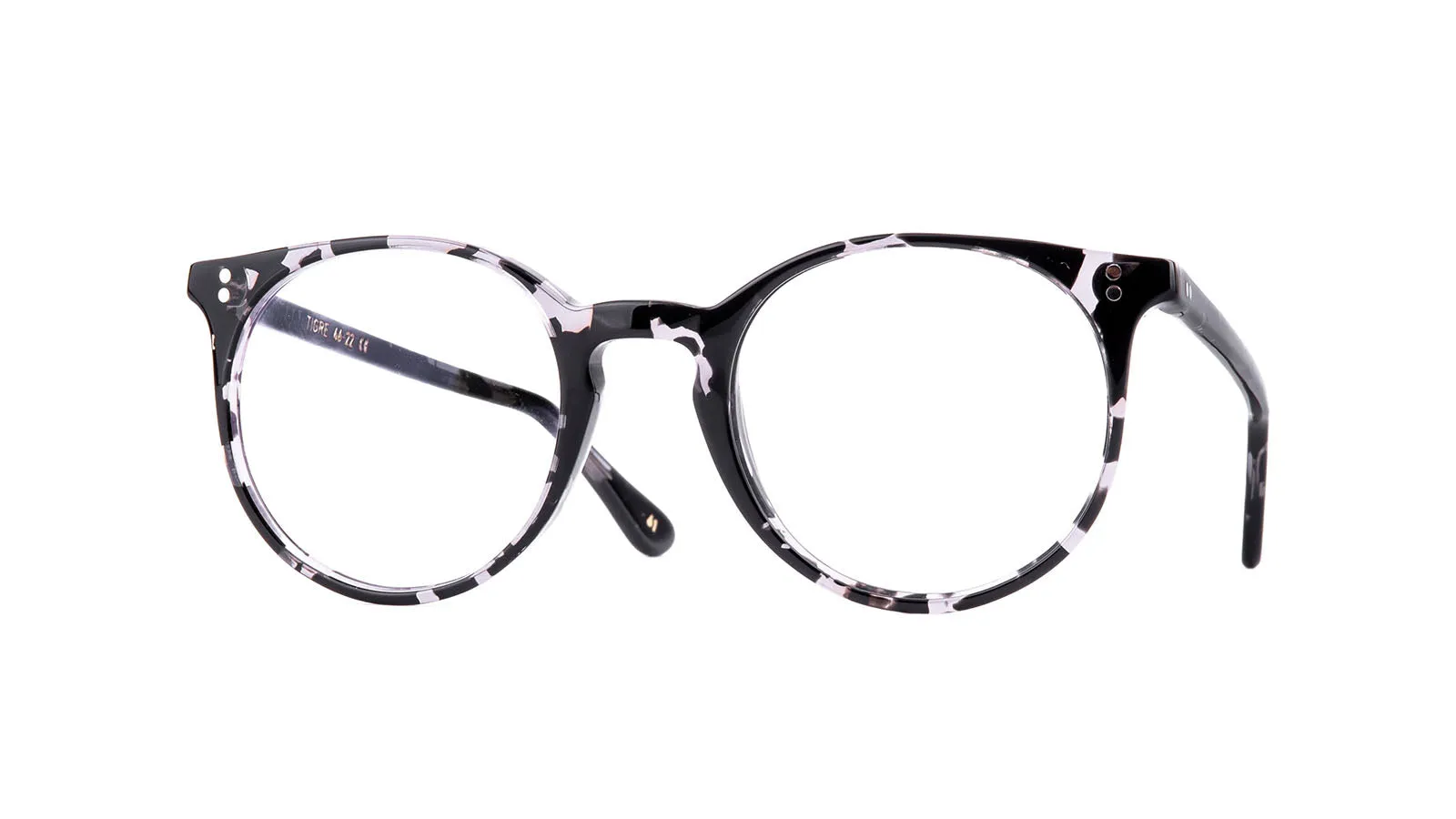 L.G.R-TIGRE-3007-46-22-140-Black-white-Tort-Noir-Blanc