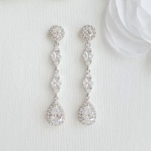 Long Crystal Earrings-Hayley