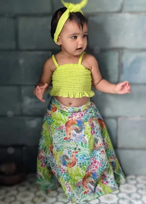 Malmal Lehenga with Crop Top | Kukdoo Koo