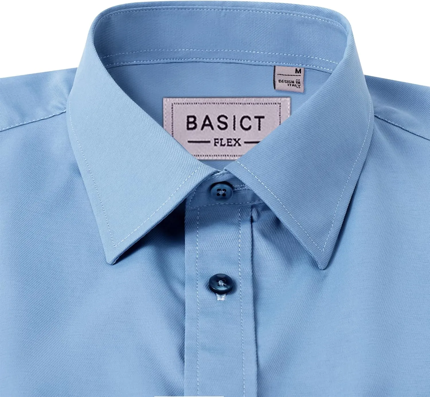 Men Dress Shirts Wrinkle Free Long Sleeve Stretch Twill Casual Button Down Shirt