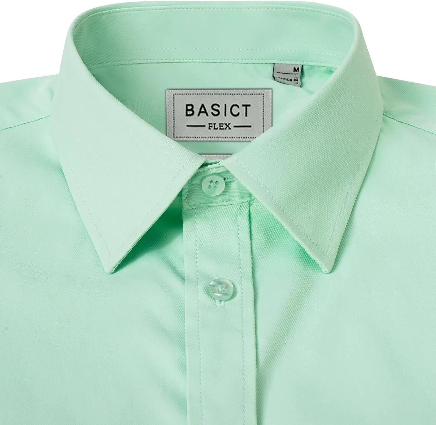 Men Dress Shirts Wrinkle Free Long Sleeve Stretch Twill Casual Button Down Shirt