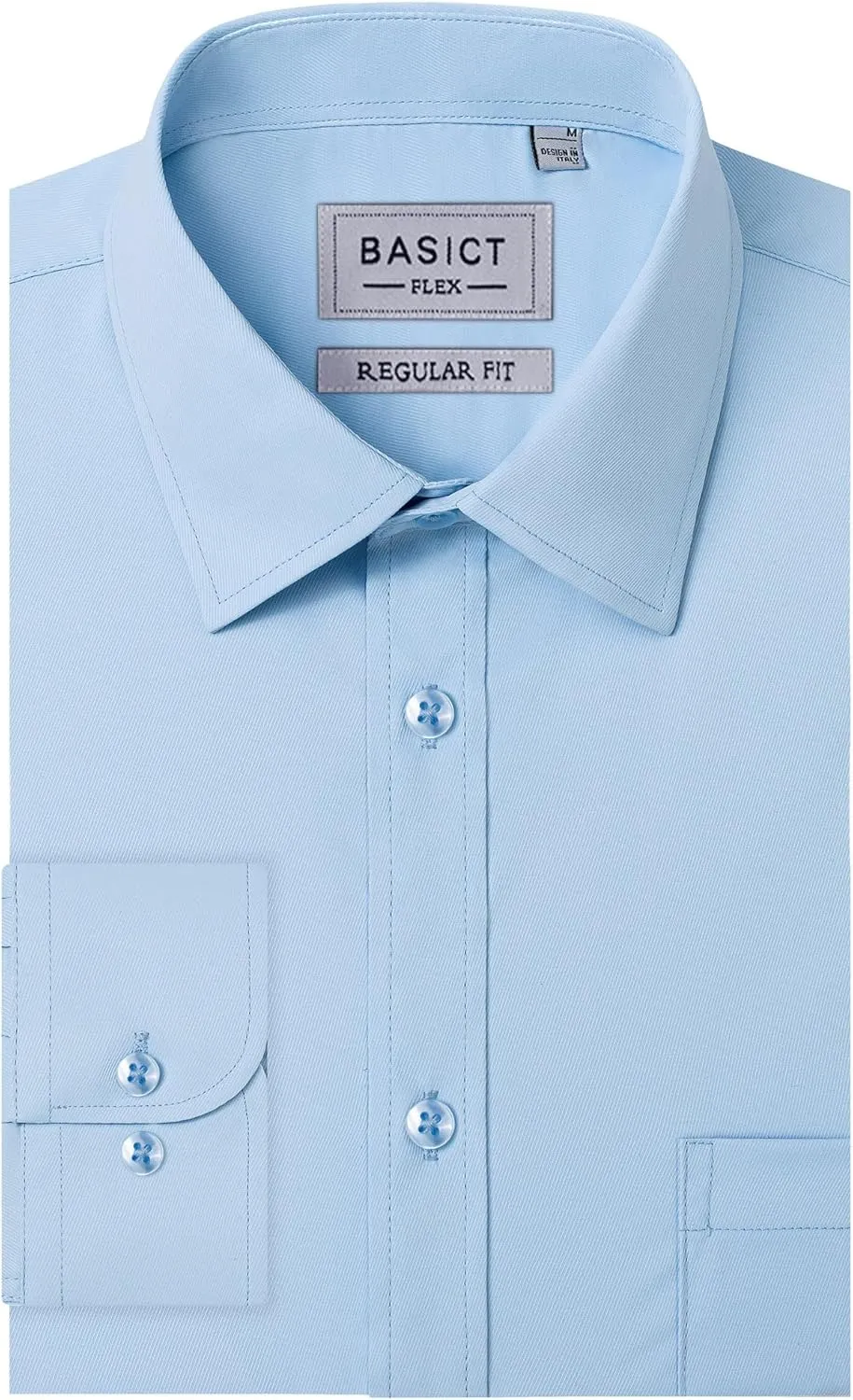 Men Dress Shirts Wrinkle Free Long Sleeve Stretch Twill Casual Button Down Shirt