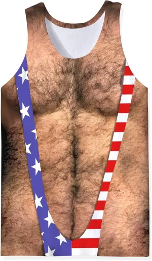 Mens 3D Fake Abs Tank Top Breathable Quick Dry Sleeveless Beach Shirt