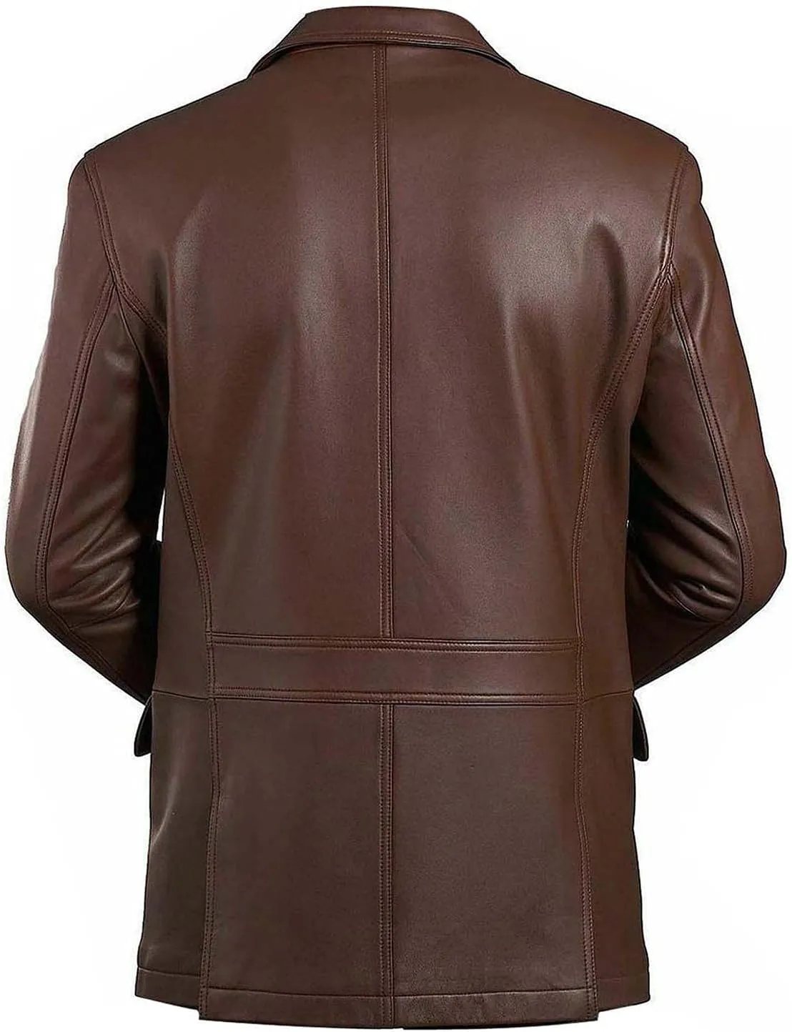 Mens Classic Blazer Genuine Sheepskin Leather Coat