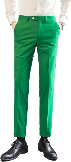 Mens Classic Suit Pants Straight Fit Modern Formal Dress Pants Separate Trousers