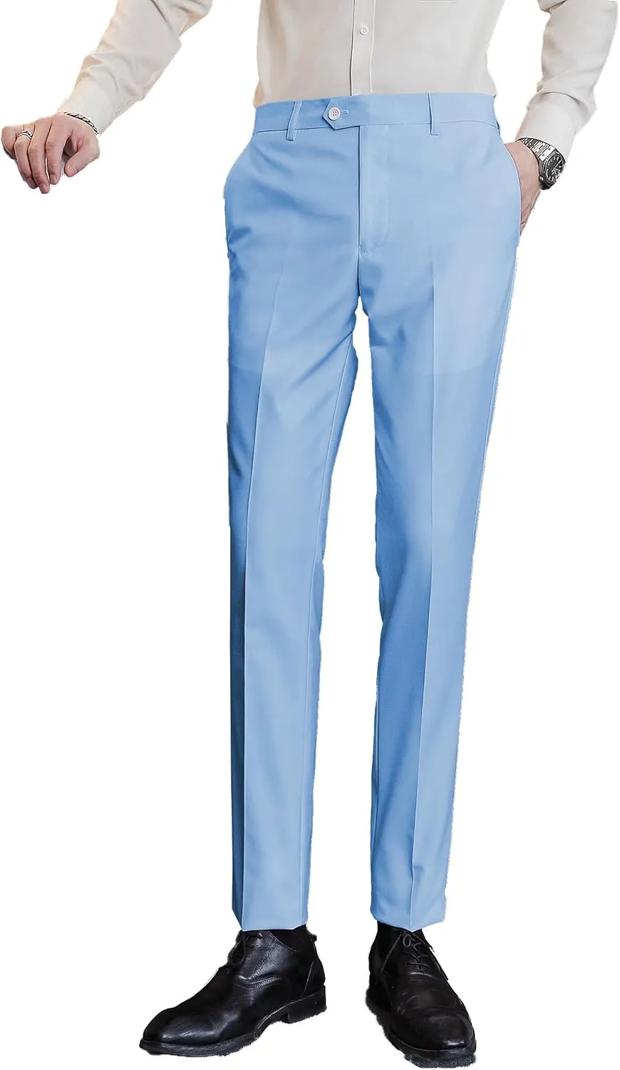 Mens Classic Suit Pants Straight Fit Modern Formal Dress Pants Separate Trousers