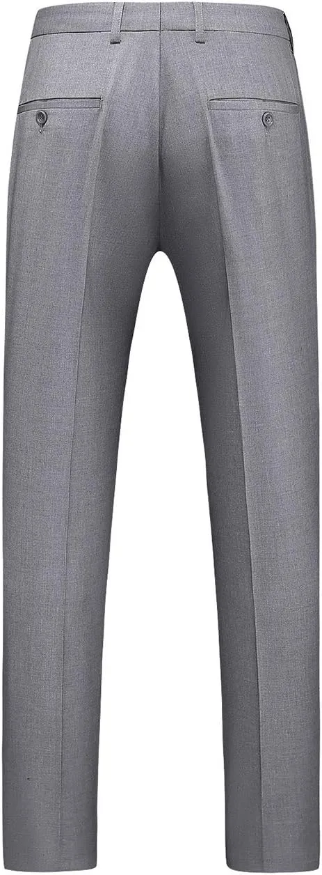 Mens Classic Suit Pants Straight Fit Modern Formal Dress Pants Separate Trousers