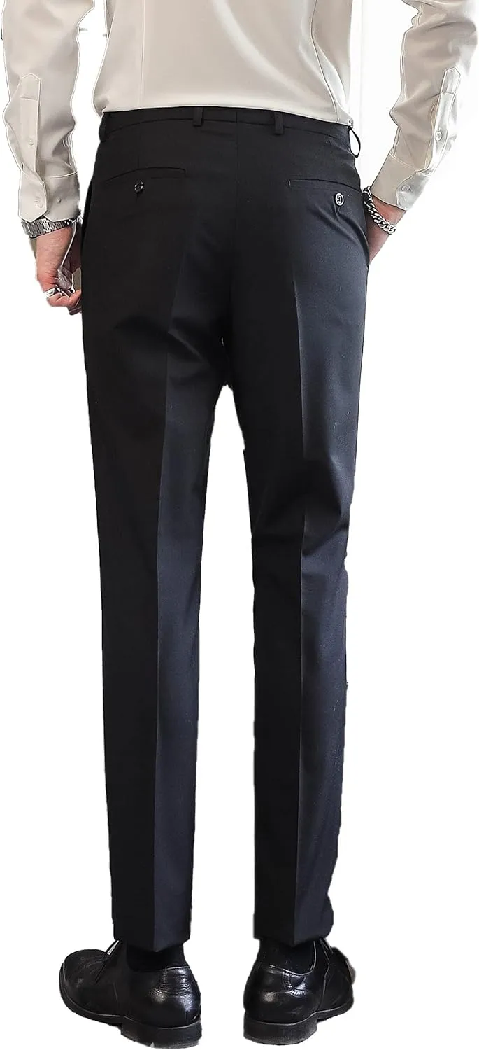 Mens Classic Suit Pants Straight Fit Modern Formal Dress Pants Separate Trousers