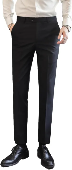 Mens Classic Suit Pants Straight Fit Modern Formal Dress Pants Separate Trousers
