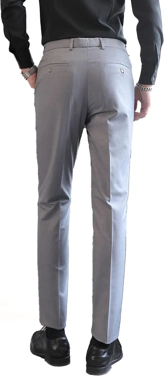 Mens Classic Suit Pants Straight Fit Modern Formal Dress Pants Separate Trousers