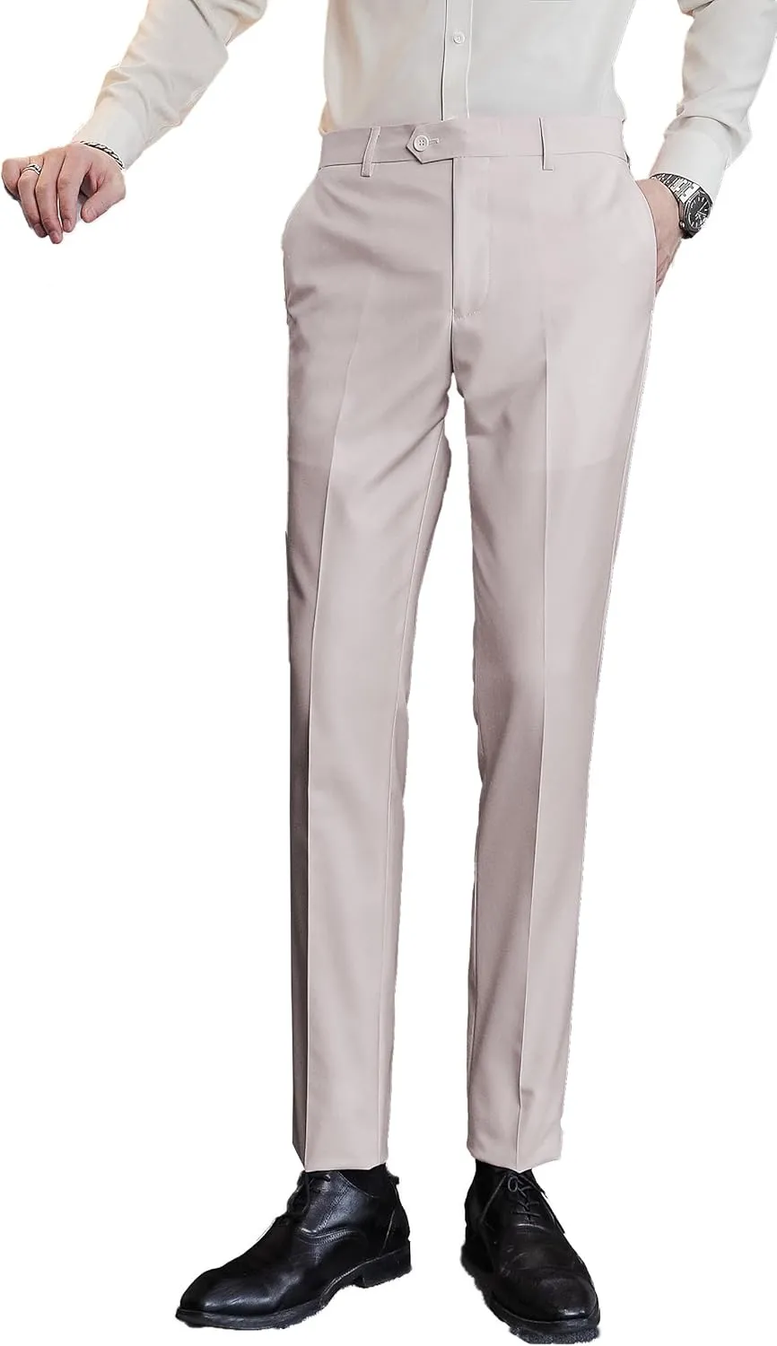 Mens Classic Suit Pants Straight Fit Modern Formal Dress Pants Separate Trousers